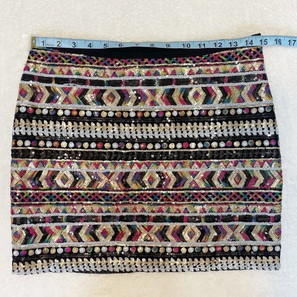 Guess Colorful Sequin Embellished Mini Skirt Festival Event Summer Art to Wear - Picture 6 of 8